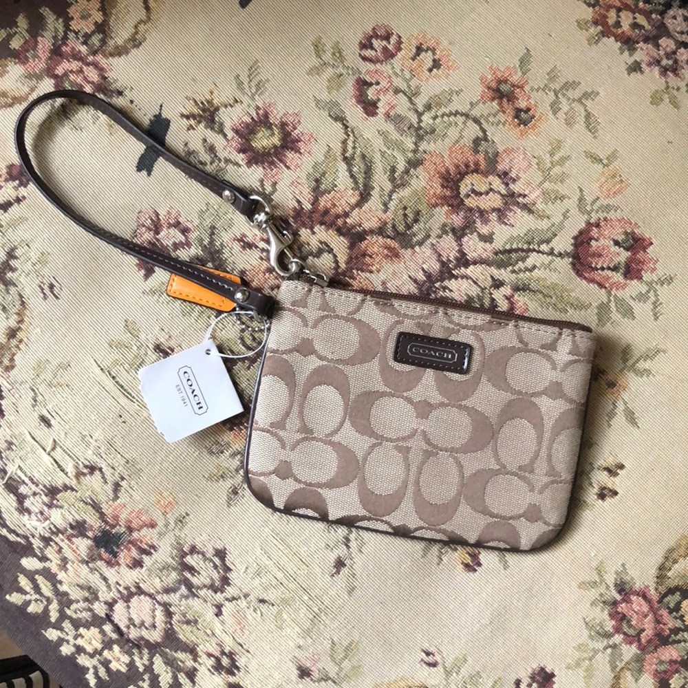 Brand New Coach Brown Wristlet